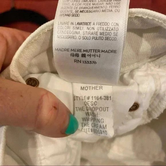 MOTHER The Dropout Jeans in Whipping Cream - Picture 9 of 16